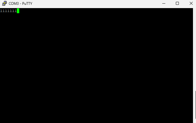 Serial terminal interface: UART transmission triggered by hardware interrupt IRQ1